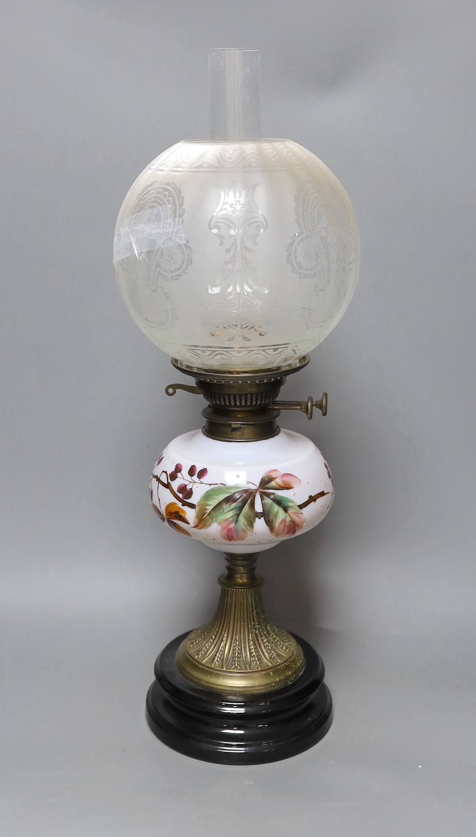 A Victorian oil lamp, total height 58.5cm